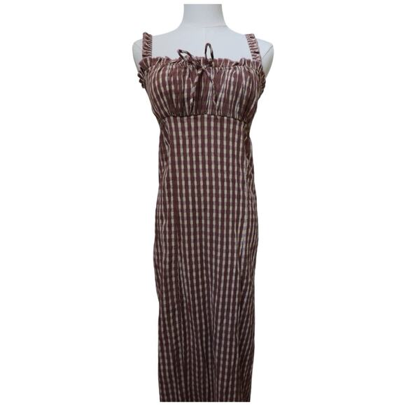 Free People Lucinda Plaid Print Tank Midi Dress in Lavendar Combo Size M - Picture 4 of 14